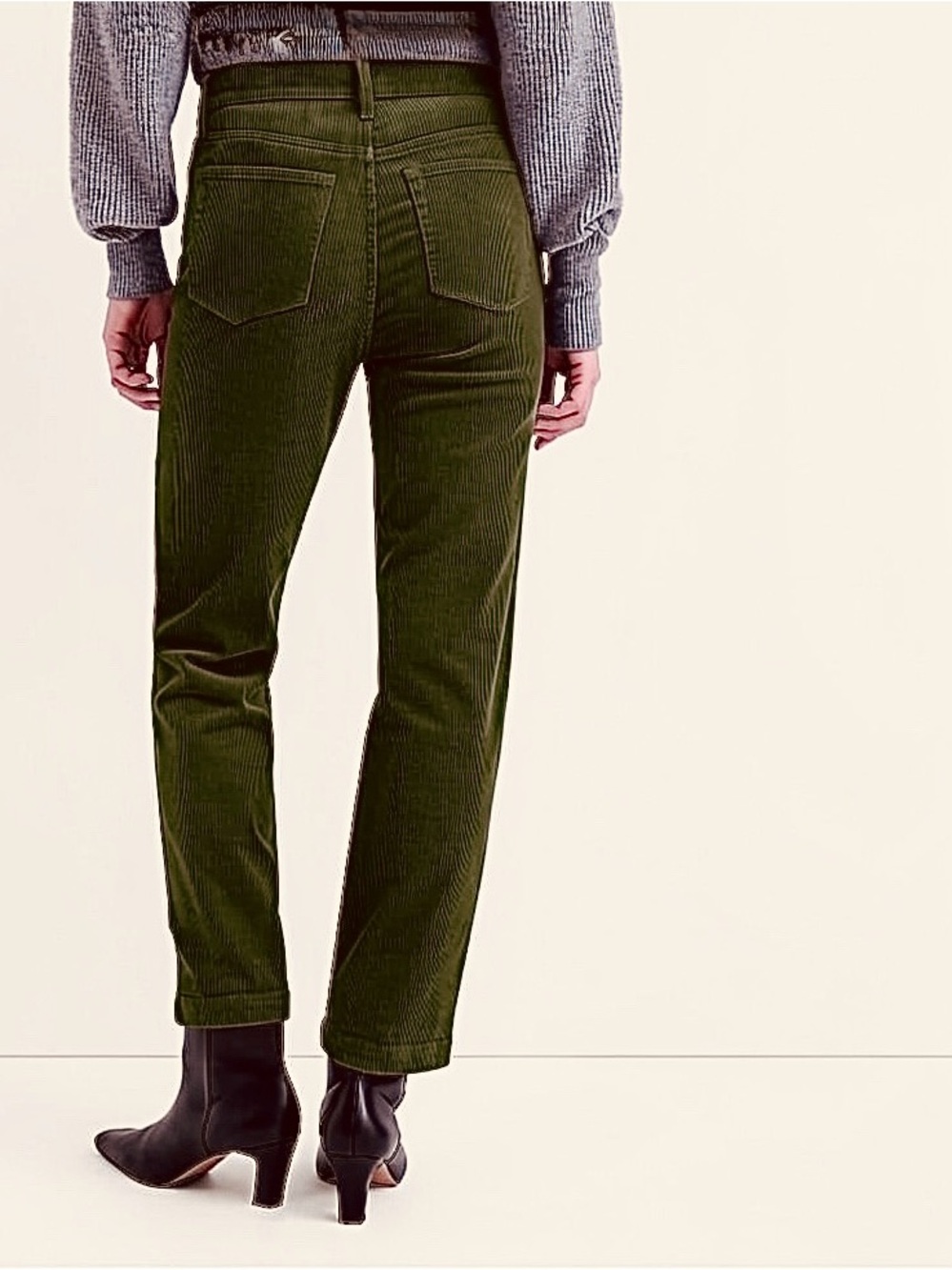 NWT LOFT olive green curved high waist skinny corduroy pants Size: 8 / 29 - Picture 2 of 8